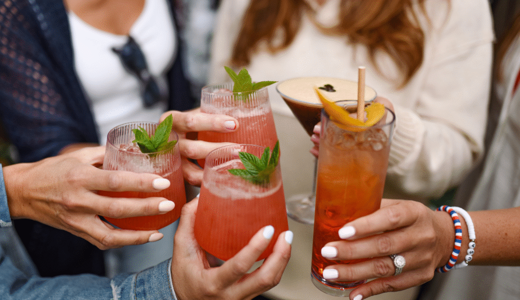 Guests enjoying cocktails responsibly at private event