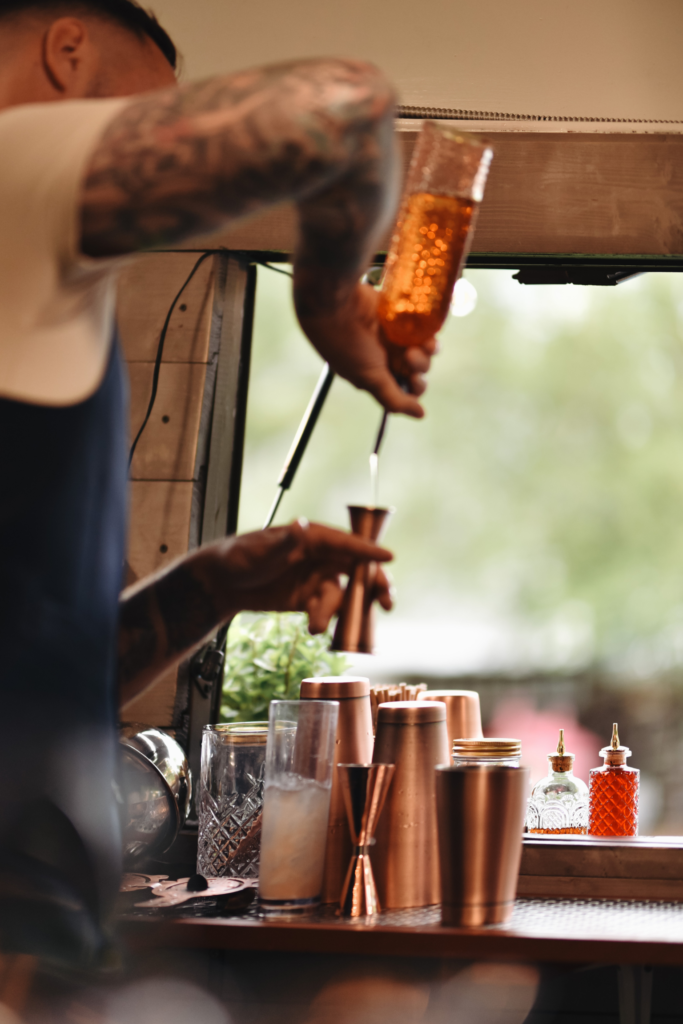 Bartender pouring a drink